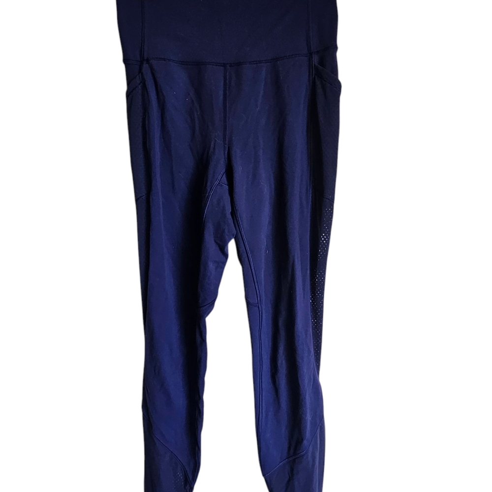 Blue High-Waist Stretch Leggings
